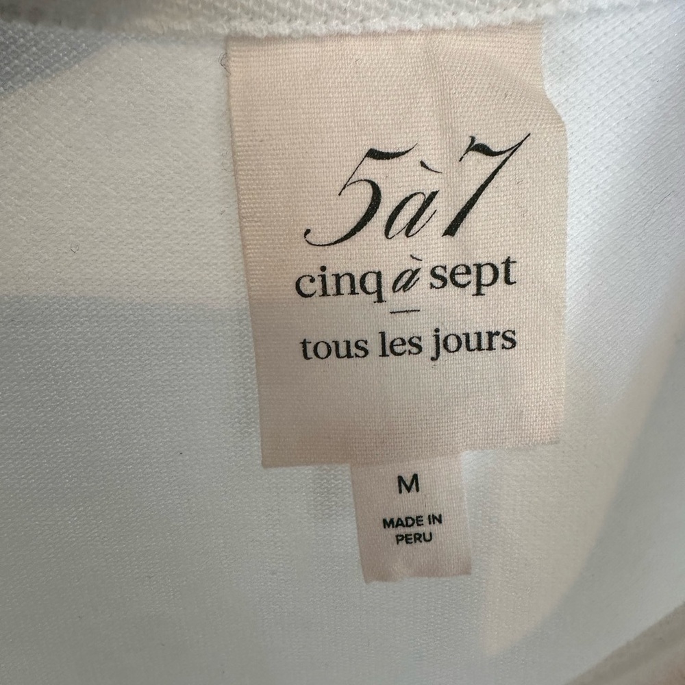 Cinq a Sept White Feather Trim Polo Shirt - Picture 4 of 4
